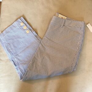 Talbots NWT blue/white seersucker cropped skimmer pants